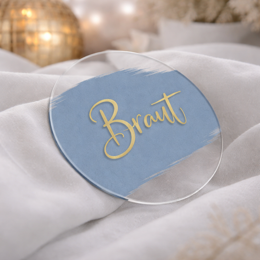 Acryl Platzkarte Babyblau