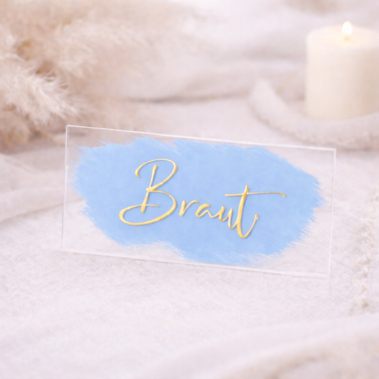Acryl Platzkarte Babyblau