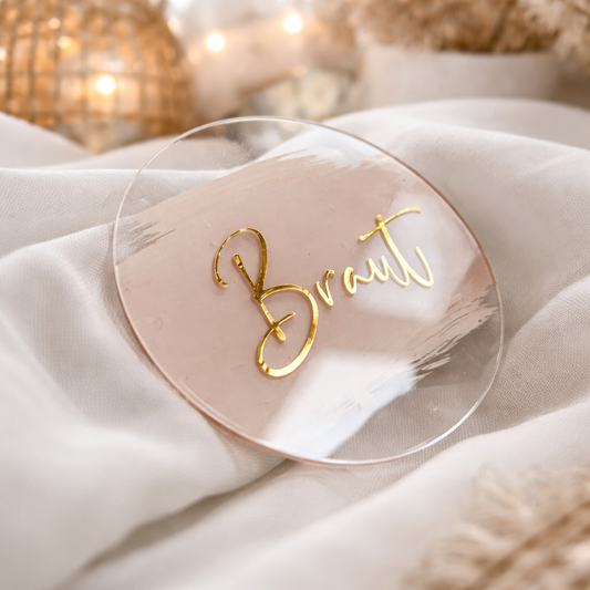 Acryl Platzkarte Beige