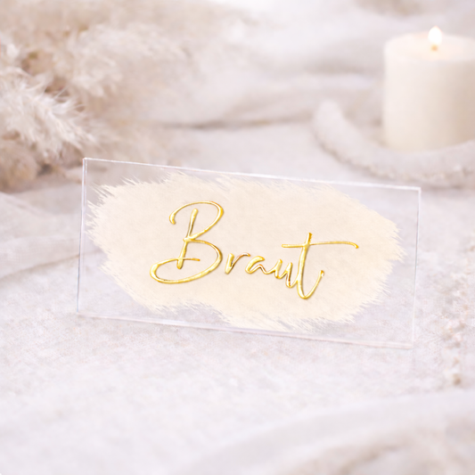 Acryl Platzkarte Beige