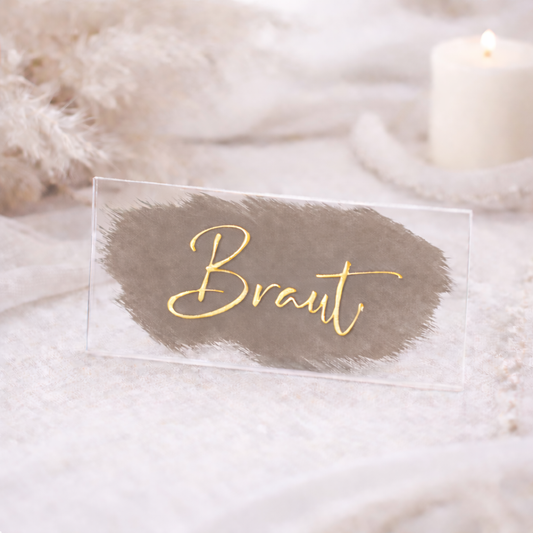 Acryl Platzkarte Haselnuss