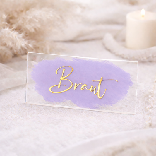 Acryl Platzkarte Lavendel
