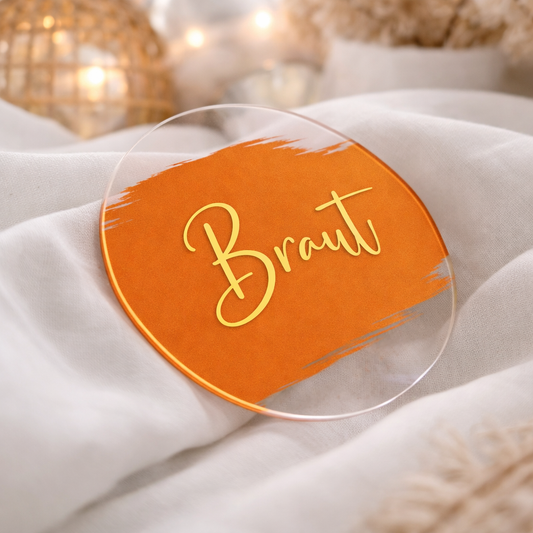 Acryl Platzkarte Peach light