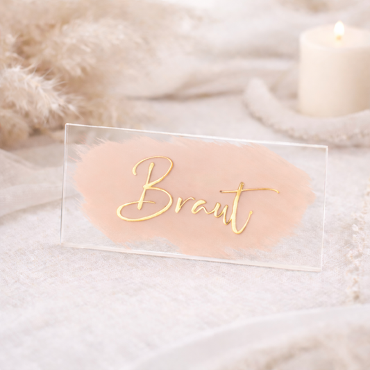 Acryl Platzkarte Peach light
