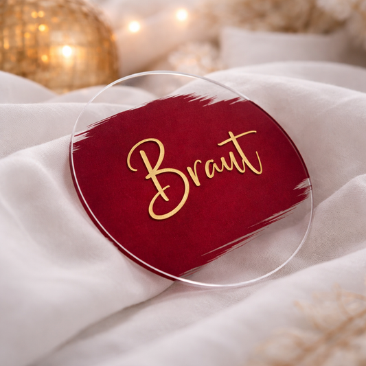 Acryl Platzkarte Tiefrot