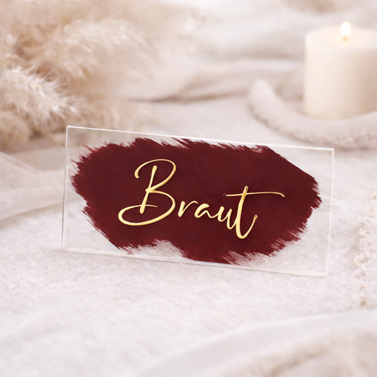 Acryl Platzkarte Tiefrot