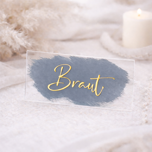 Acryl Platzkarte Veilchenblau