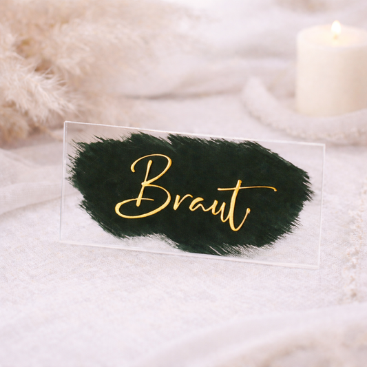 Acryl Platzkarte Waldgrün