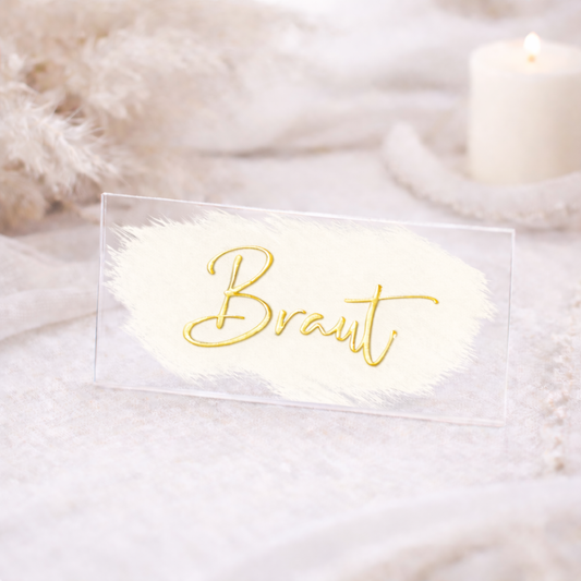 Acryl Platzkarte Ivory Weiß
