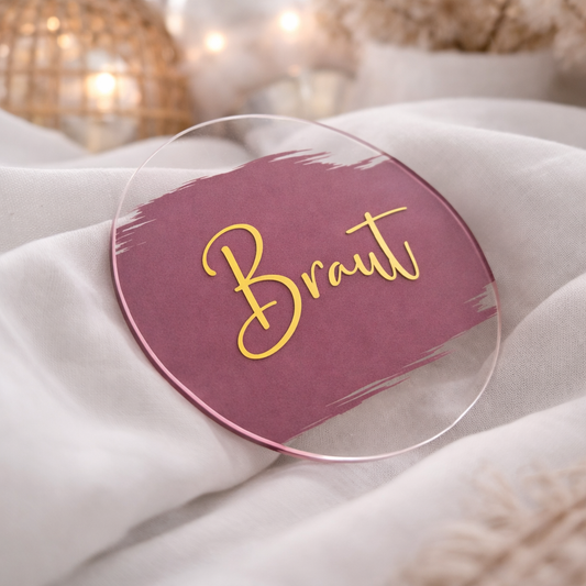 Acryl Platzkarte Zartes Rosa